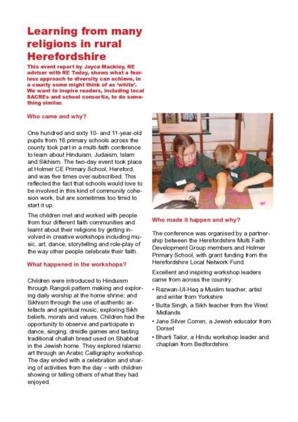 file. Learning from many religions in rural Herefordshire pdf