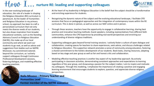 how i nurture re leading and supporting colleagues natre pdf