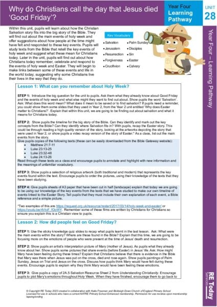 Y4 LP28 Why do Christians call the day that Jesus died Good 1Friday pdf pdf