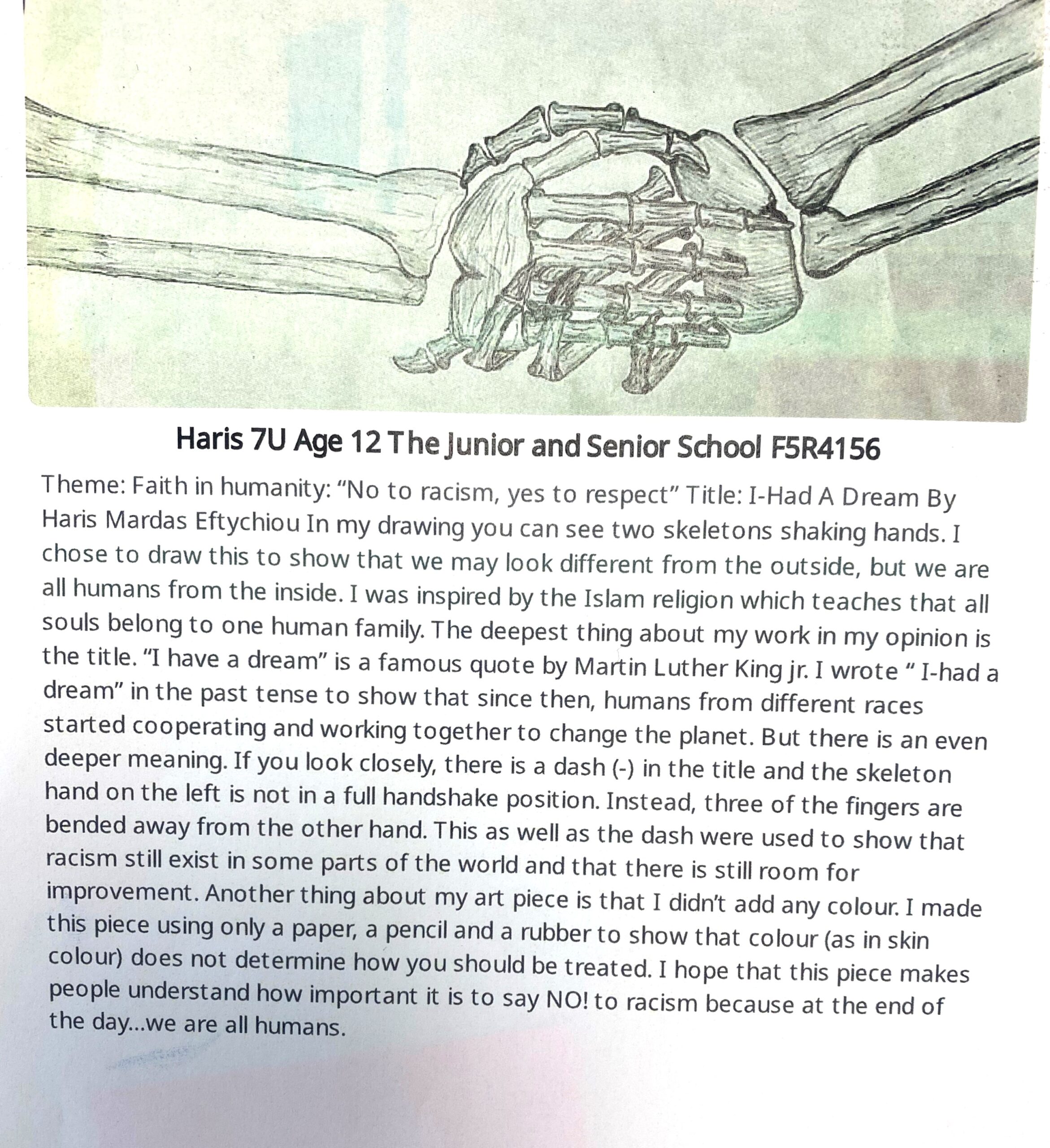 Haris Age 12 The Junior and senior School Faith in Humanity scaled