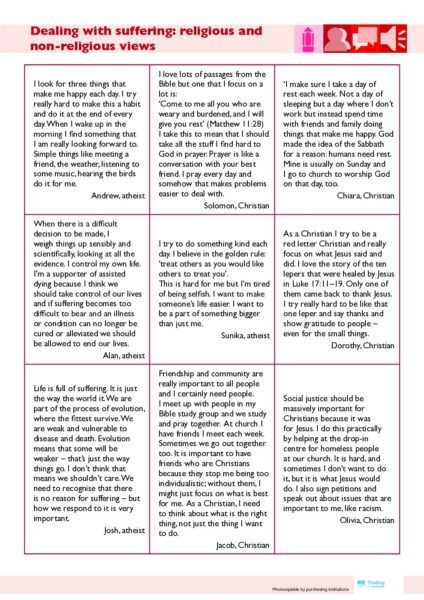 Deling with suffering religious and non religious views pdf