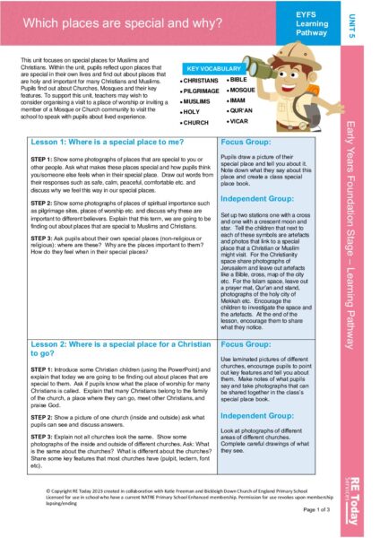 EYFS LP 5 Which Places Are Special And Why pdf