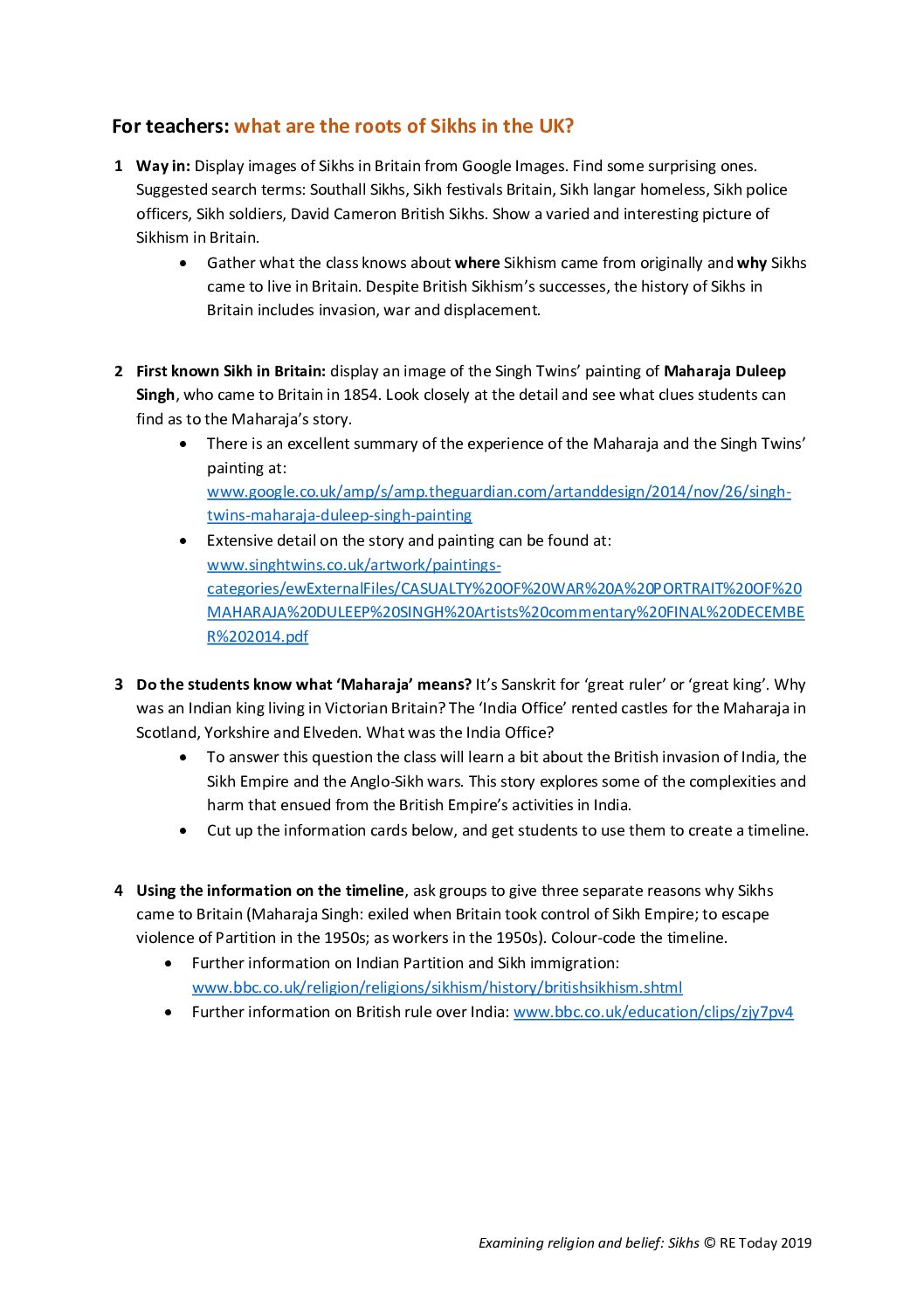 For teachers what are the roots of Sikhs in the UK pdf