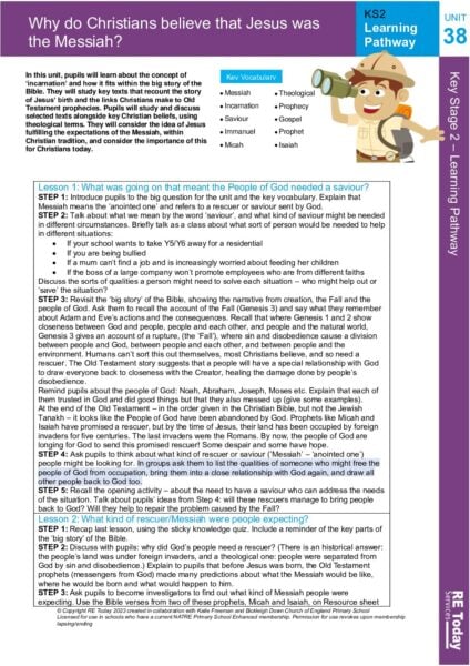 LP Y6 U38 Why do Christians believe that Jesus was the Messiah pdf