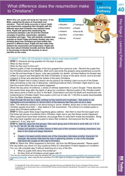 LP Y6 U40 What difference does the resurrection make to Christians pdf