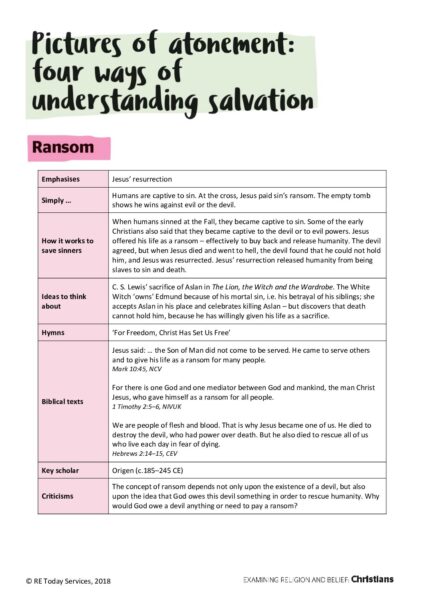 Pp. 28 29 Extended information sheets on the pictures of atonement pdf