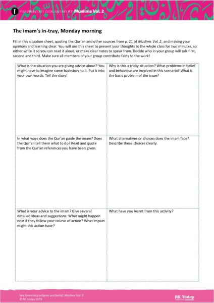 The imams in tray Monday morning pdf