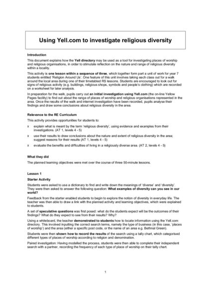 Using Yell.com to investigate religious diversity pdf
