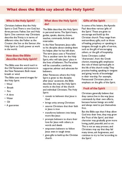 What does the Bible say about the Holy Spirit pdf