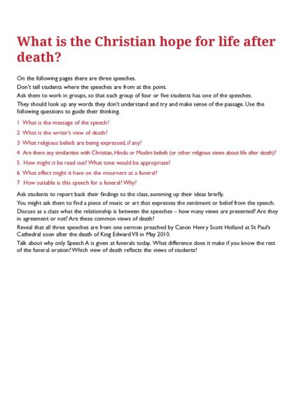 What is the Christian hope for life after death pdf