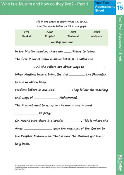 Y2 AS15 Who is Muslim and how do they live Part 1 pdf