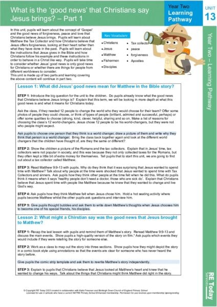 Y2 LP13 What Is The Good News That Christians Say Jesus Brings Part 1 pdf