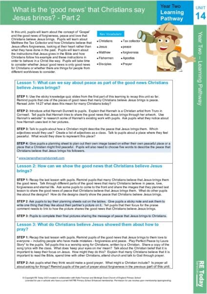 Y2 LP14 What Is The Good News That Christians Say Jesus Brings Part 2 pdf