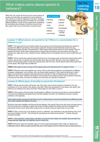 Y2 LP18 What Makes Some Places Special To Believers pdf