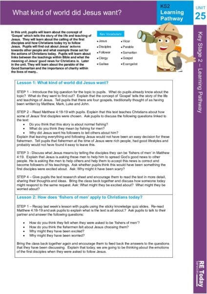 Y4 LP25 What kind of world did Jesus want pdf pdf