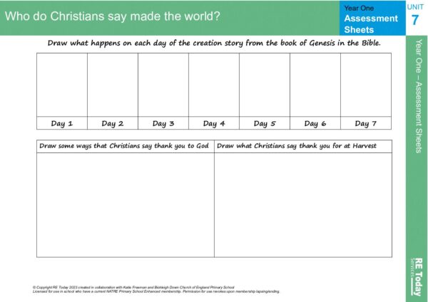 Year 1 Assessment Sheet Unit 7 pdf