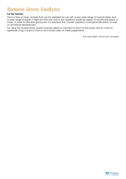 generic music analysis pdf