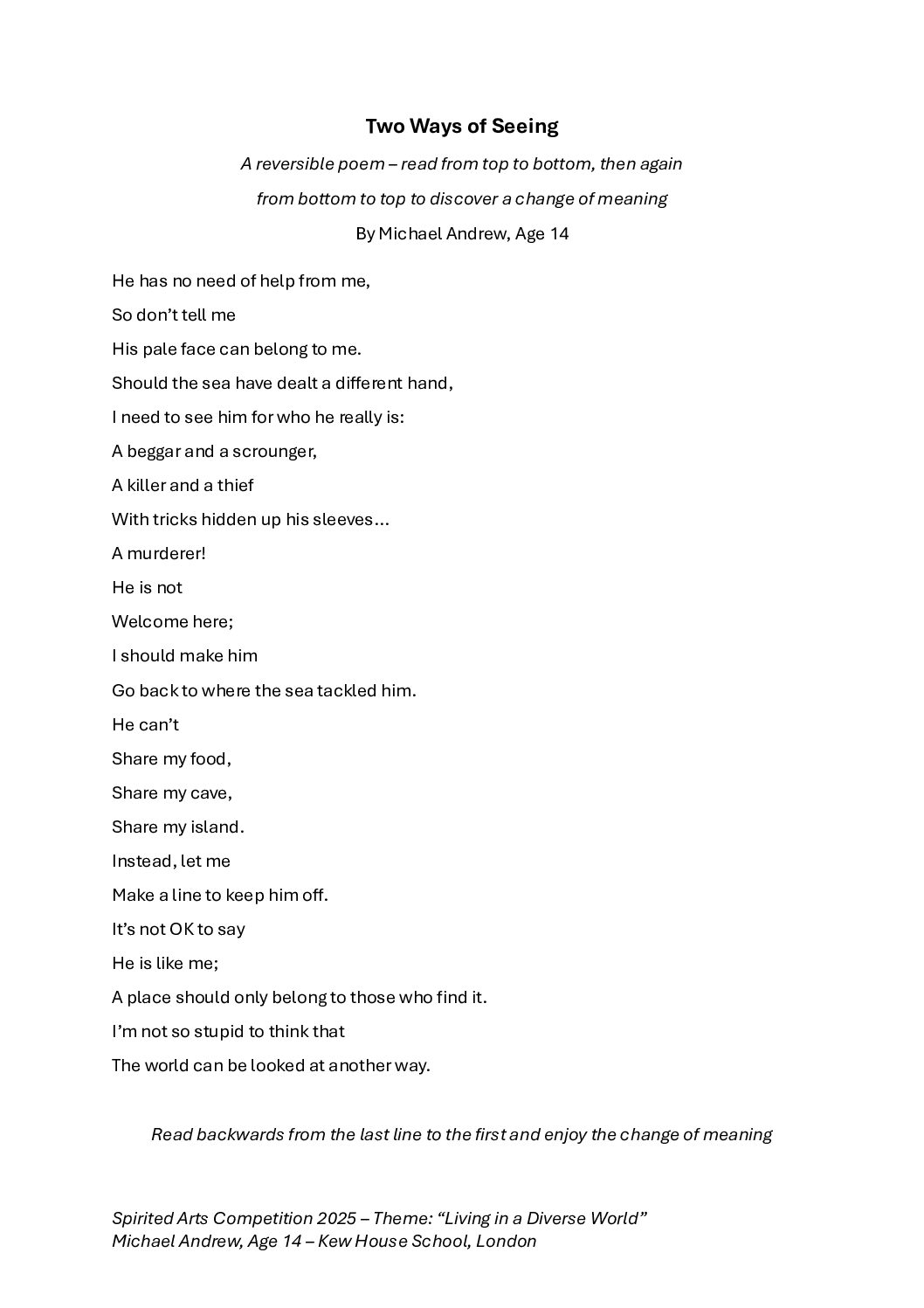 F5R4569 Michael Andrew Age 14 Two Ways of Seeing pdf