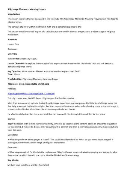 Pilgrimage Moments Morning Prayers upper key stage 2 compressed pdf